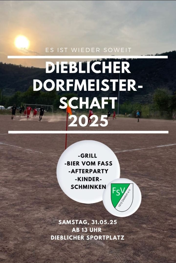 Fußball-Dorfmeisterschaft 2025, am 31. Mai ab 13:00 Uhr